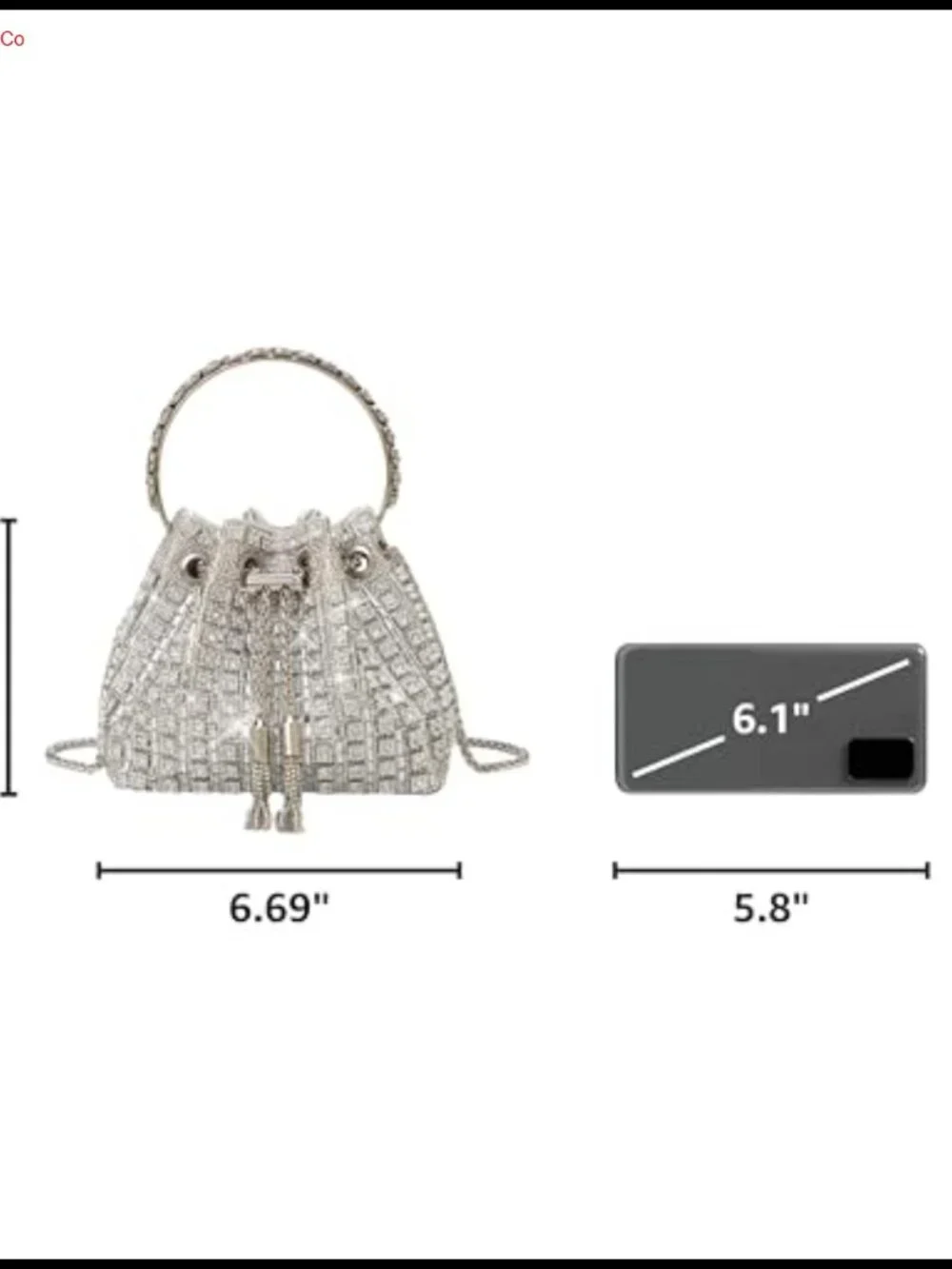 Rhinestone Evening Clutch Purse Detachable Chain Party Bag